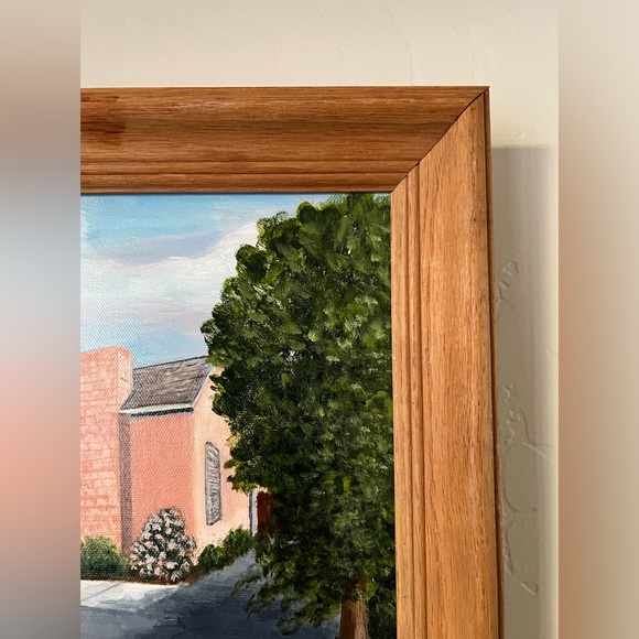 Joline Burk acrylic painting wood framed house artwork - Picture 3 of 5